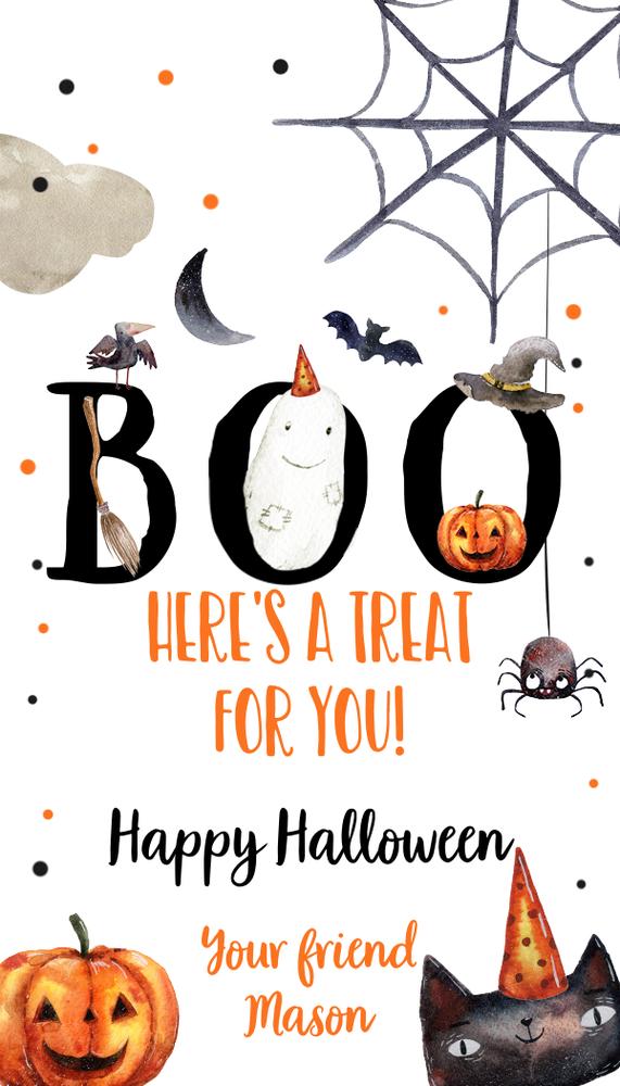 Editable Halloween Favor Tags | Boo Gift Tags Canva Template | Trick or Treat