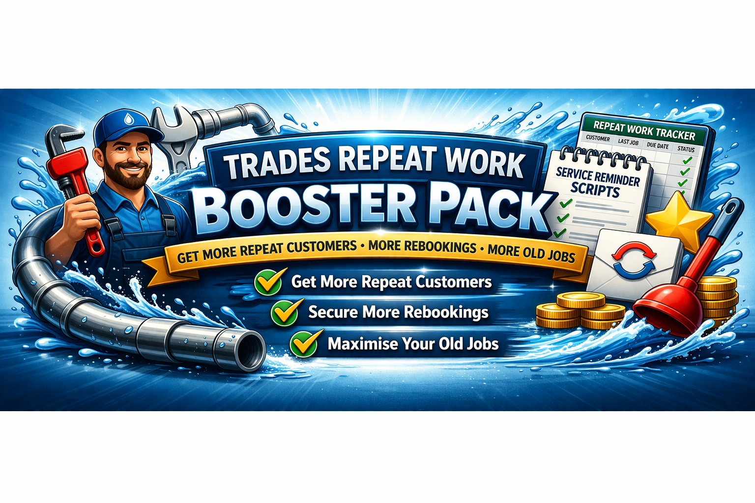 Work Boosters Trades Repeat Work Booster Pack | Service Reminder Scripts Rebooking ...