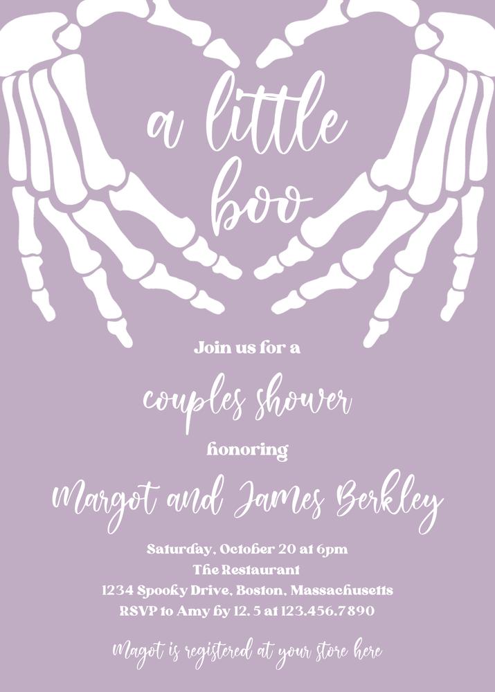 Gothic Halloween Baby Shower Invitation | Editable Skellington Love Hands