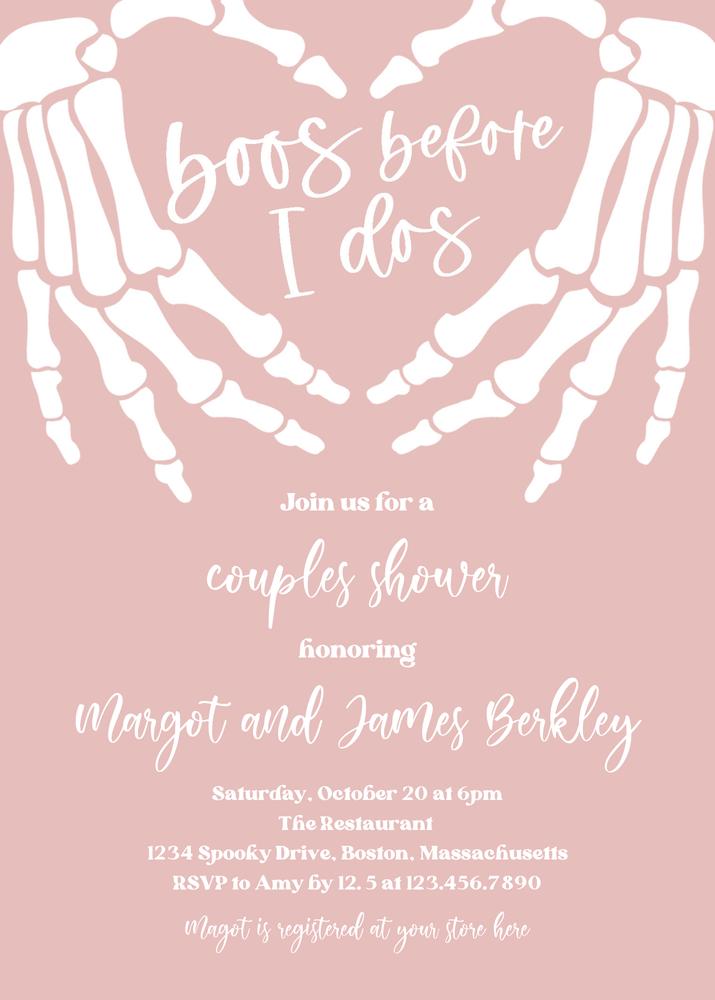 Gothic Halloween Engagement Invitation | Editable Boos Before I Dos Canva
