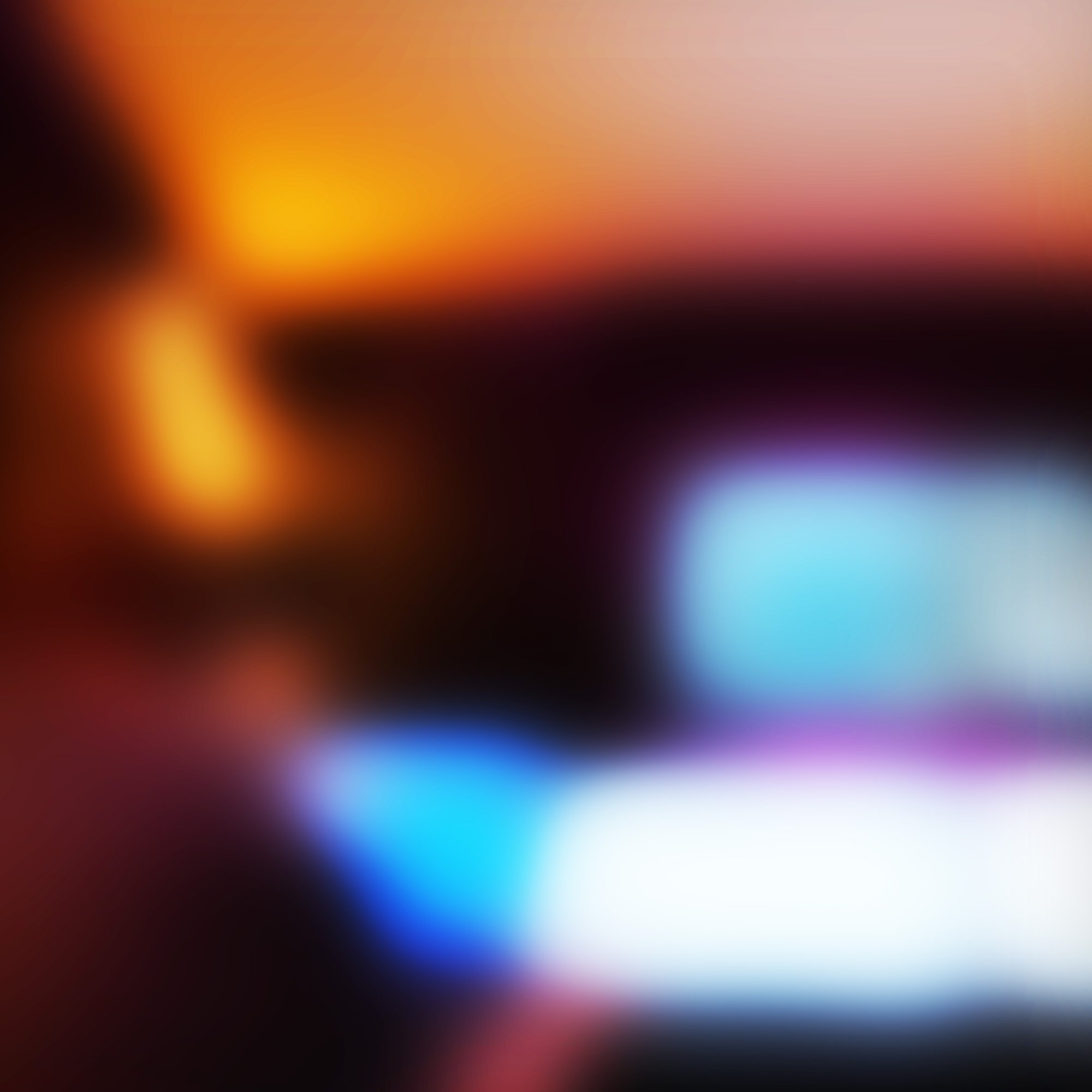 Blurred image of Asendo [Scottish producer] in the studio