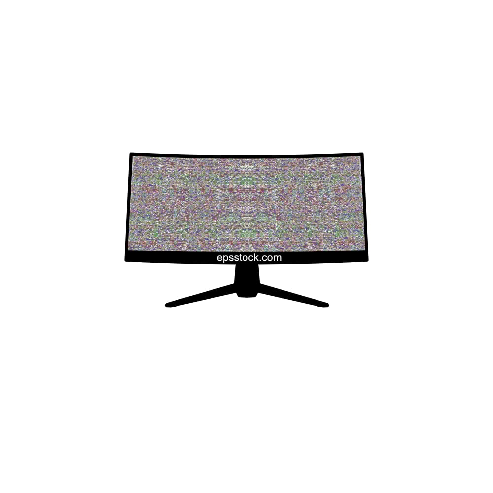 Ultra widescreen computer monitor with white noise