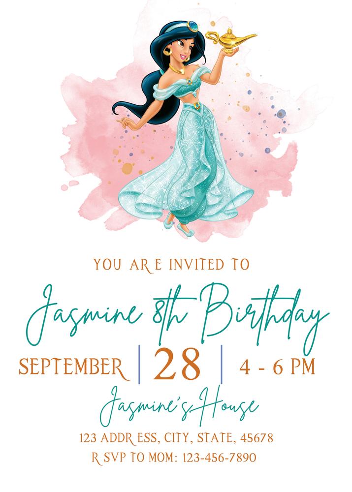 Jasmine Birthday Invitation Template | Purple Floral Canva DIY Invite