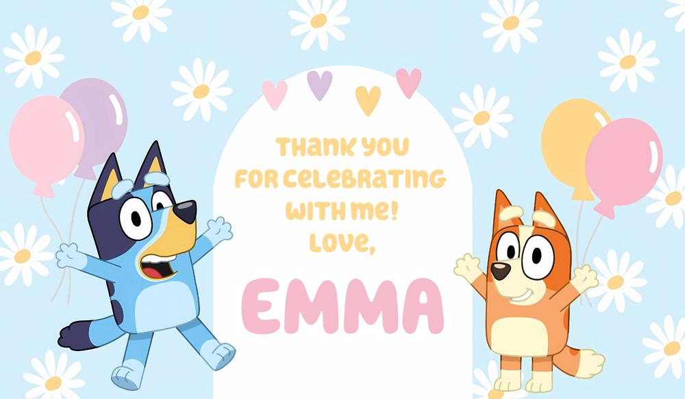 Bluey and Bingo Gable Box Labels | Editable Canva Party Favor Template