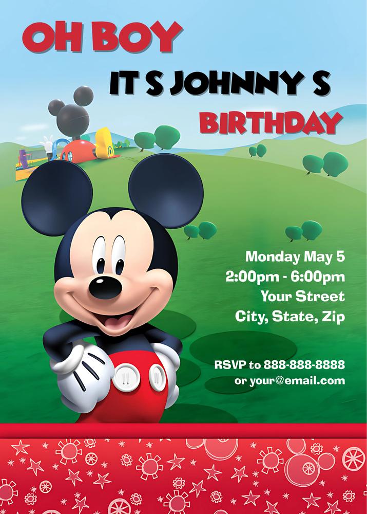 Mickey Mouse Birthday Invitation | Editable Canva Template | Boys Party Invite