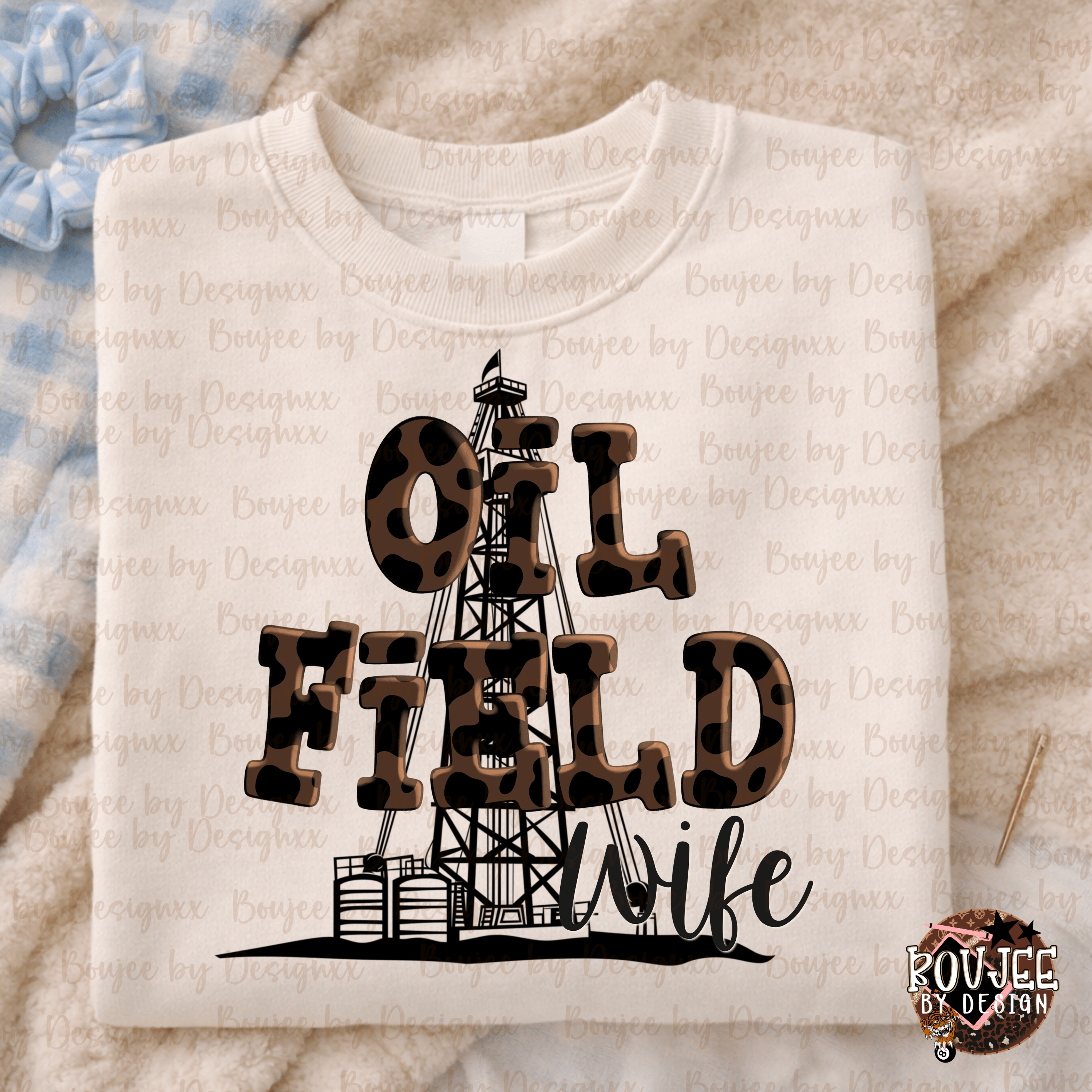 Oilfield Wife PNG Leopard Drip Rig Design - Payhip