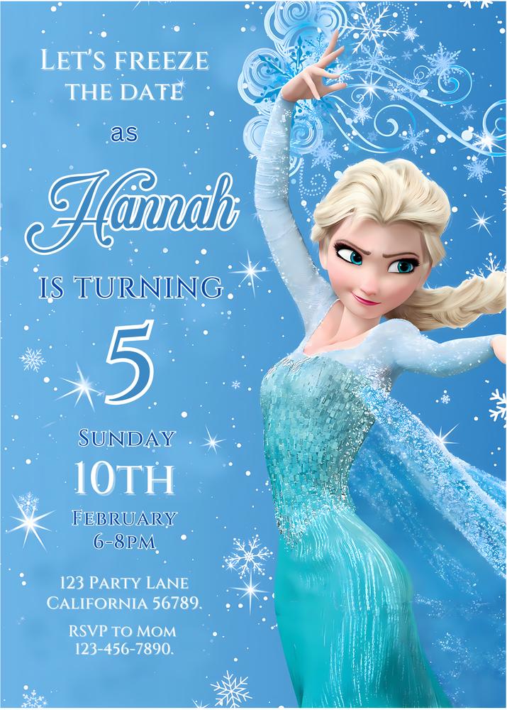 Frozen Birthday Invitation | Editable Elsa Party Invite | Canva Template