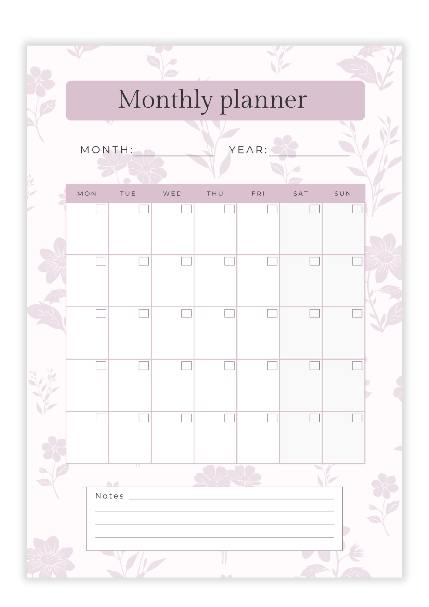 Monthly Planner | Printable PDF (A4) - Payhip