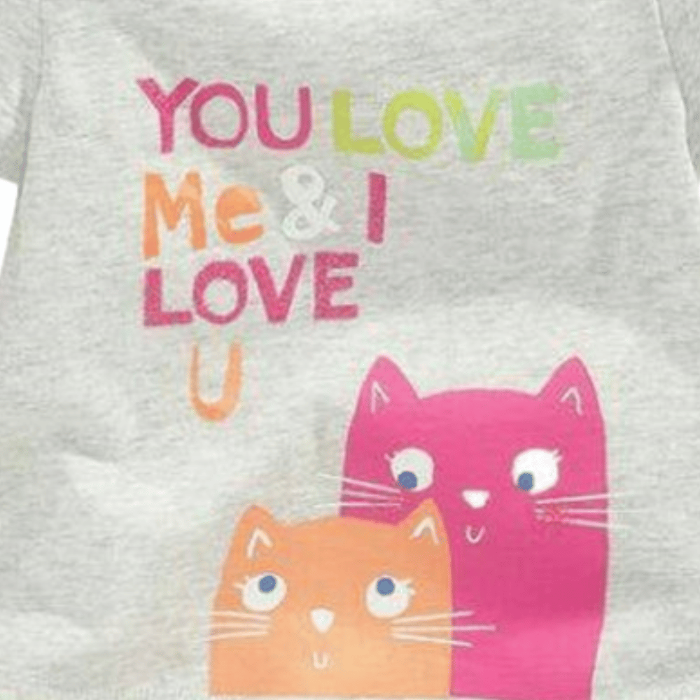 kids cartoon kitten pajama set cotton summer