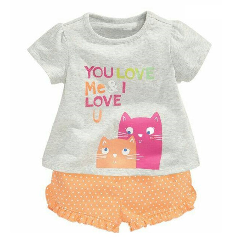 girls lightweight sleepwear set cartoon print