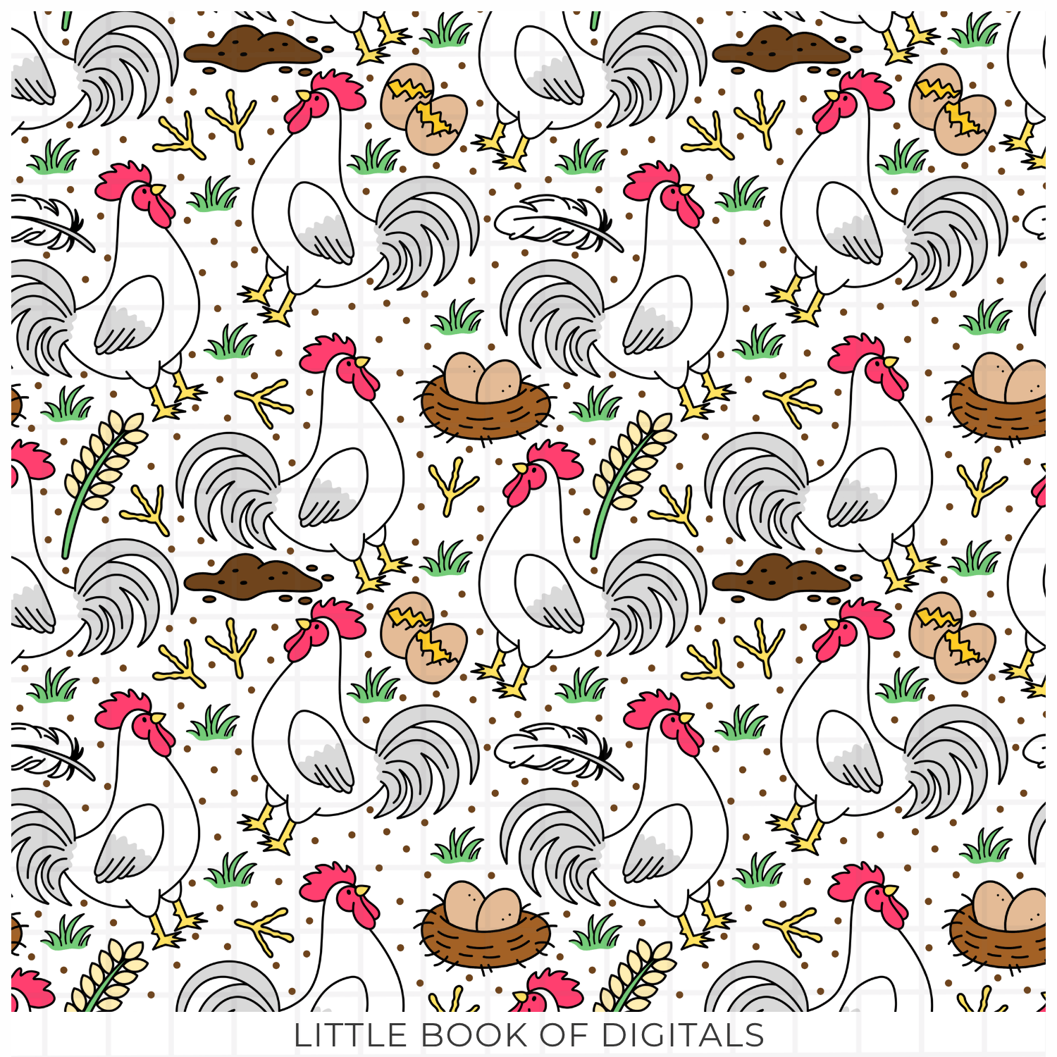 Rooster Seamless Pattern - Payhip
