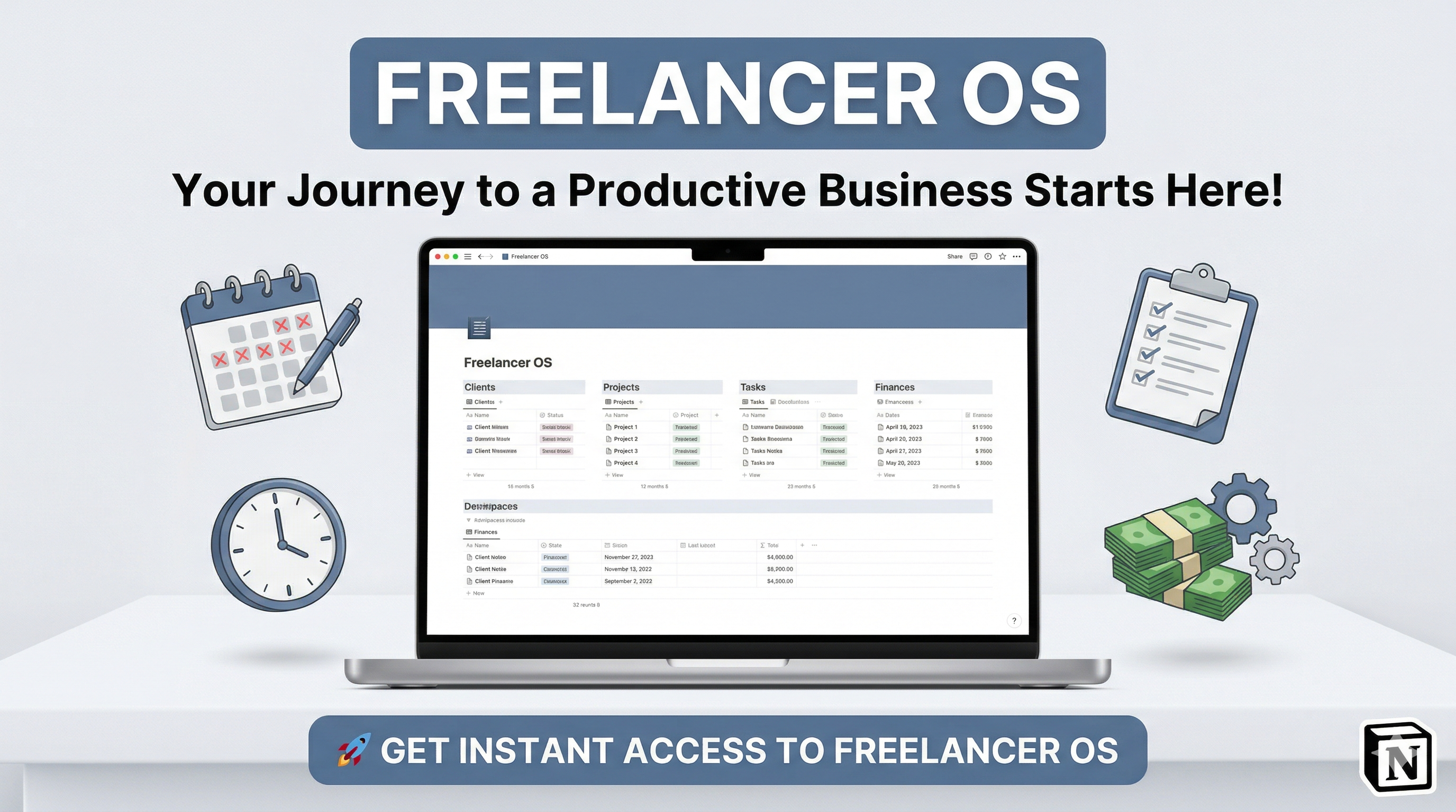 Freelancer OS Your Ultimate Notion Business Hub - Payhip