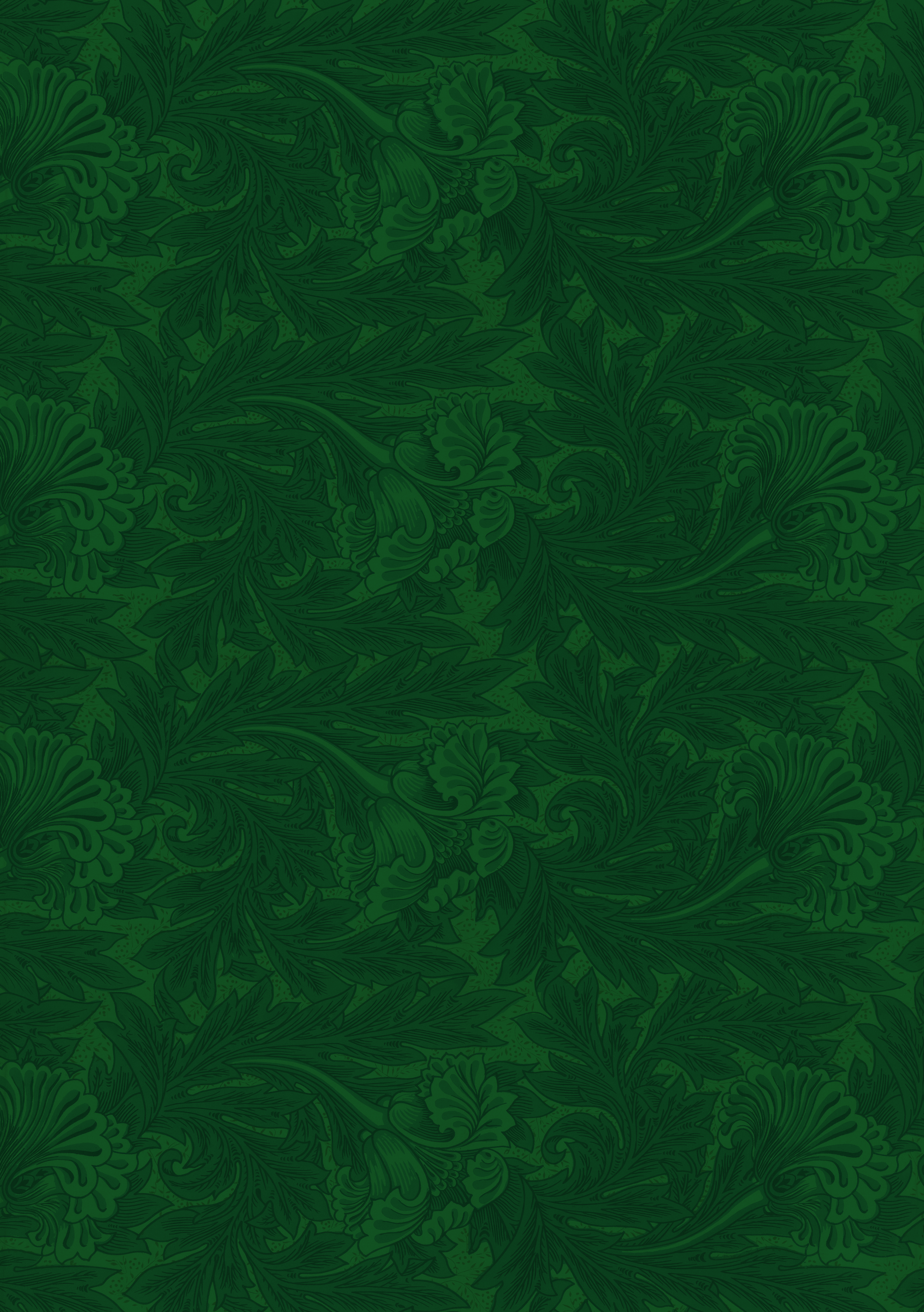 A dark green wallpaper pattern.