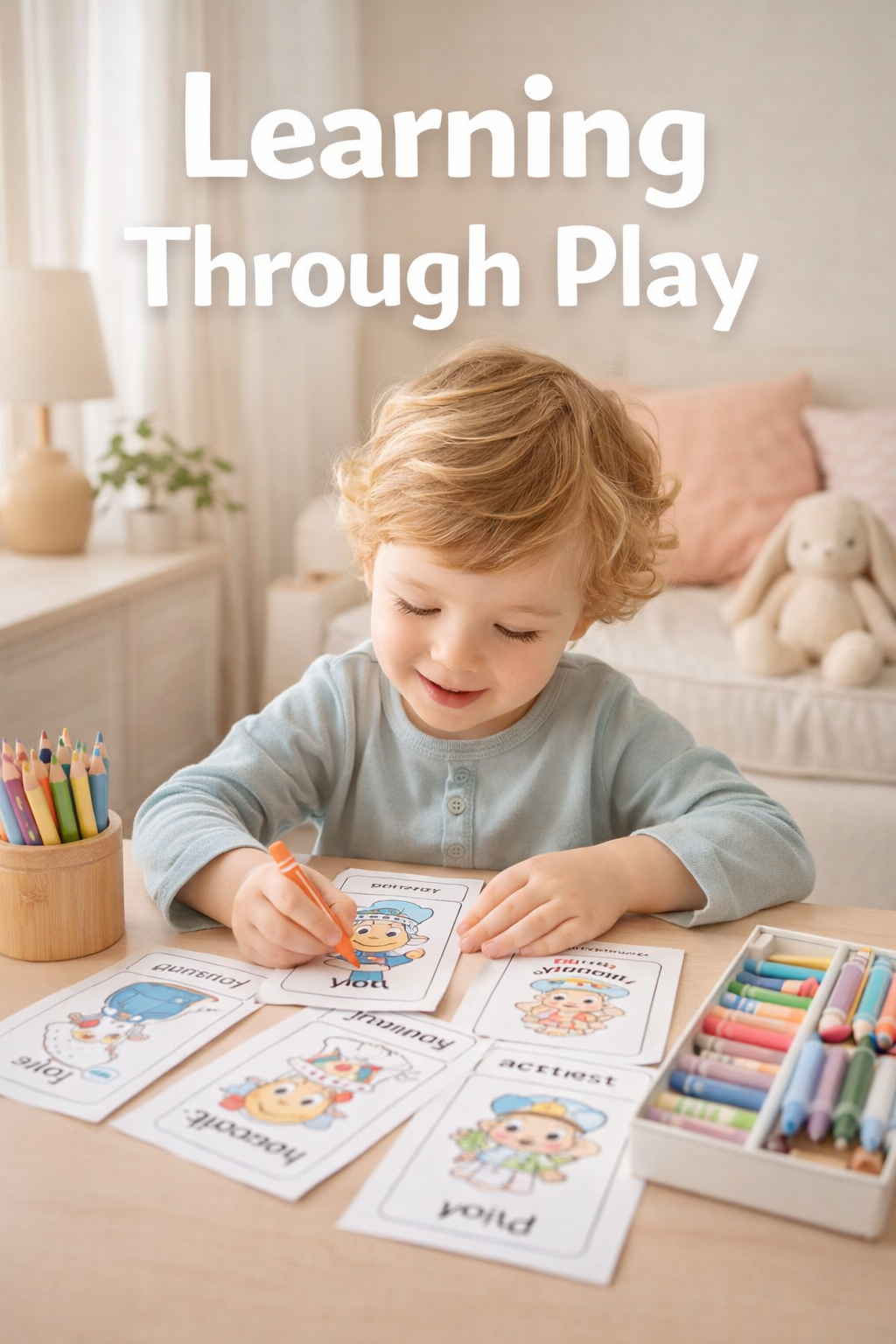 Jobs Coloring Vocabulary Cards – 20 Fun Printable Flashcards for Kids (Ages 3–7)