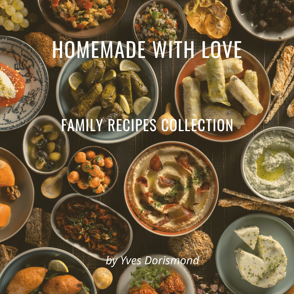 Homemade with Love cookbook cover featuring a collection of family recipes and warm homemade dishes