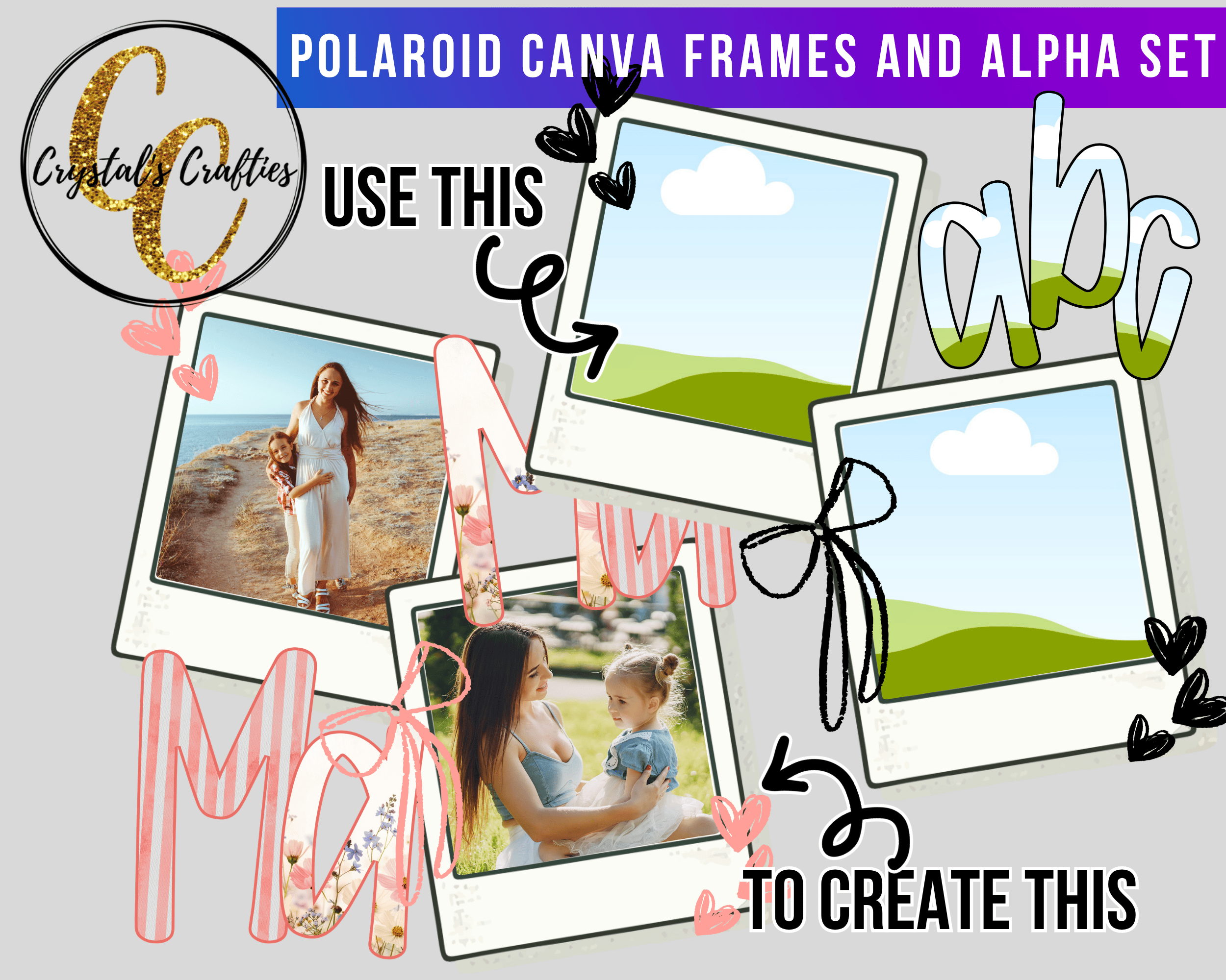 Polaroid Canva Frames and Alpha Set - Payhip
