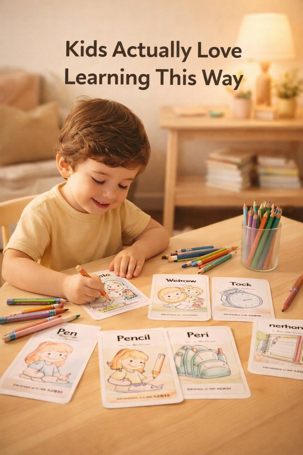 20 Daily Objects Flashcards for Kids (Ages 3–7) – Learn Everyday Vocabulary with Fun Coloring & Simple Sentences | Printable PDF