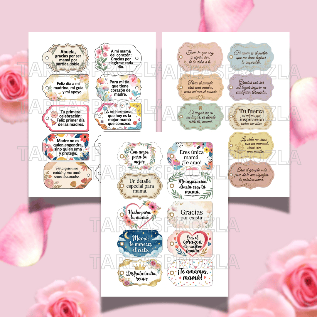 Kit Imprimible de Etiquetas para el Día de la Madres.