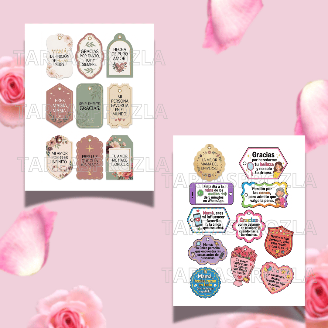 Kit Imprimible de Etiquetas para el Día de la Madres.