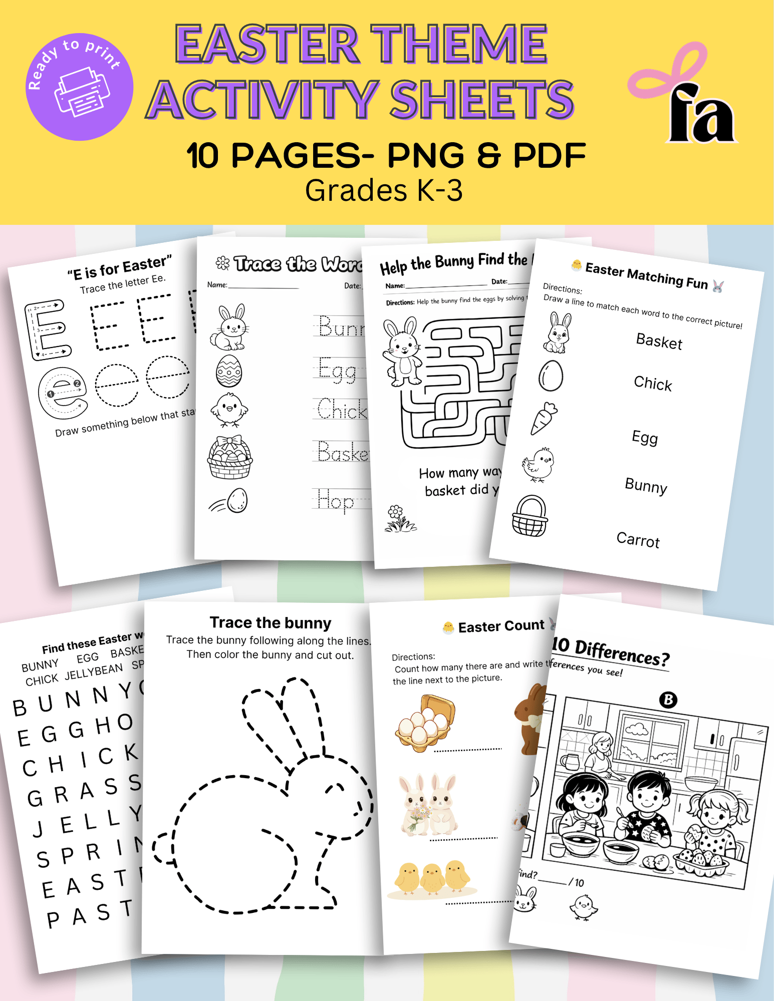 Easter Bunny Activity Pages (10) - Payhip