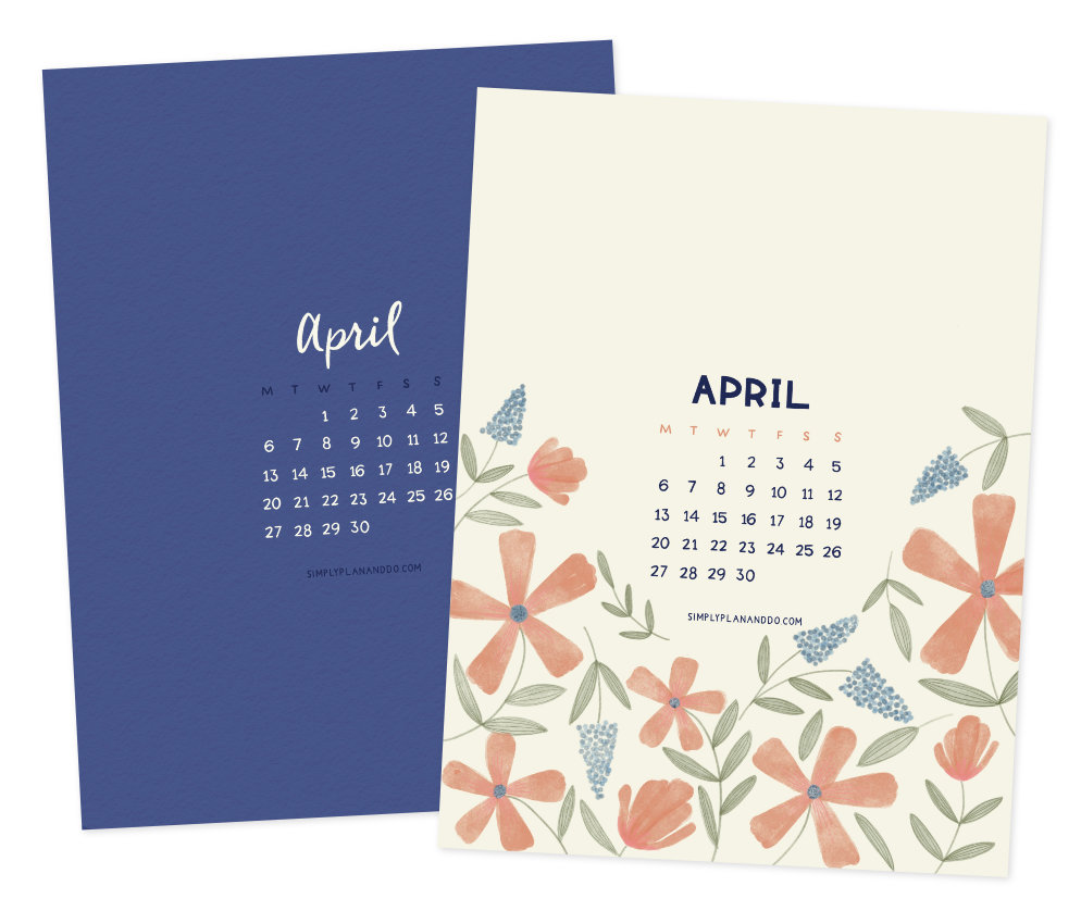 iPad Calendar Wallpaper April 2026