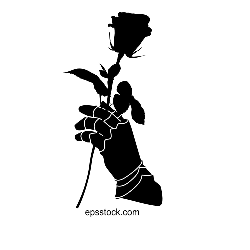 the knight's hand holds a flower