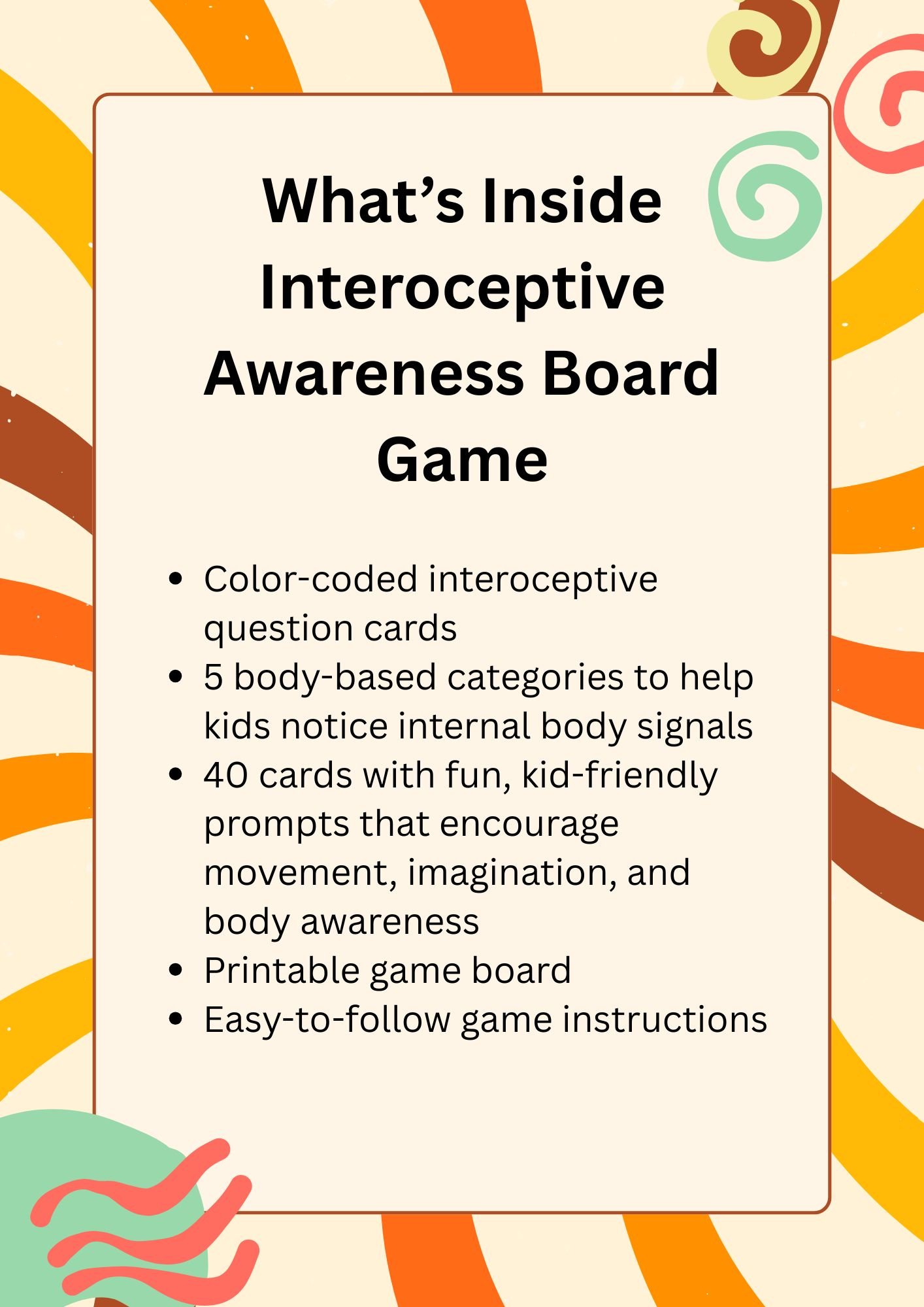 Board Game- Improving Body Signals (interoceptive awareness) - Payhip