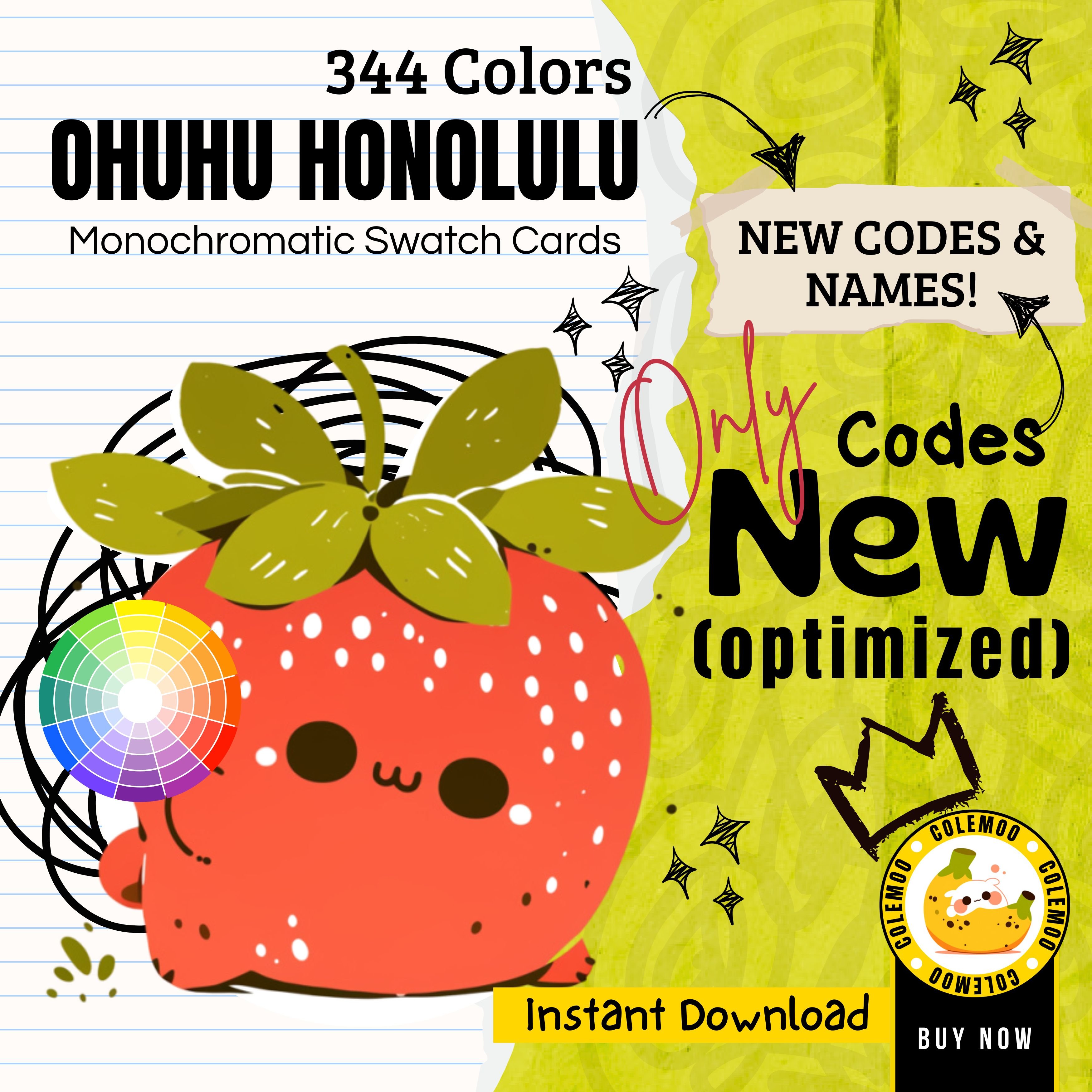 hourouページ 344 (New Codes Only) Ohuhu Honolulu Monochromatic Swatch Cards
