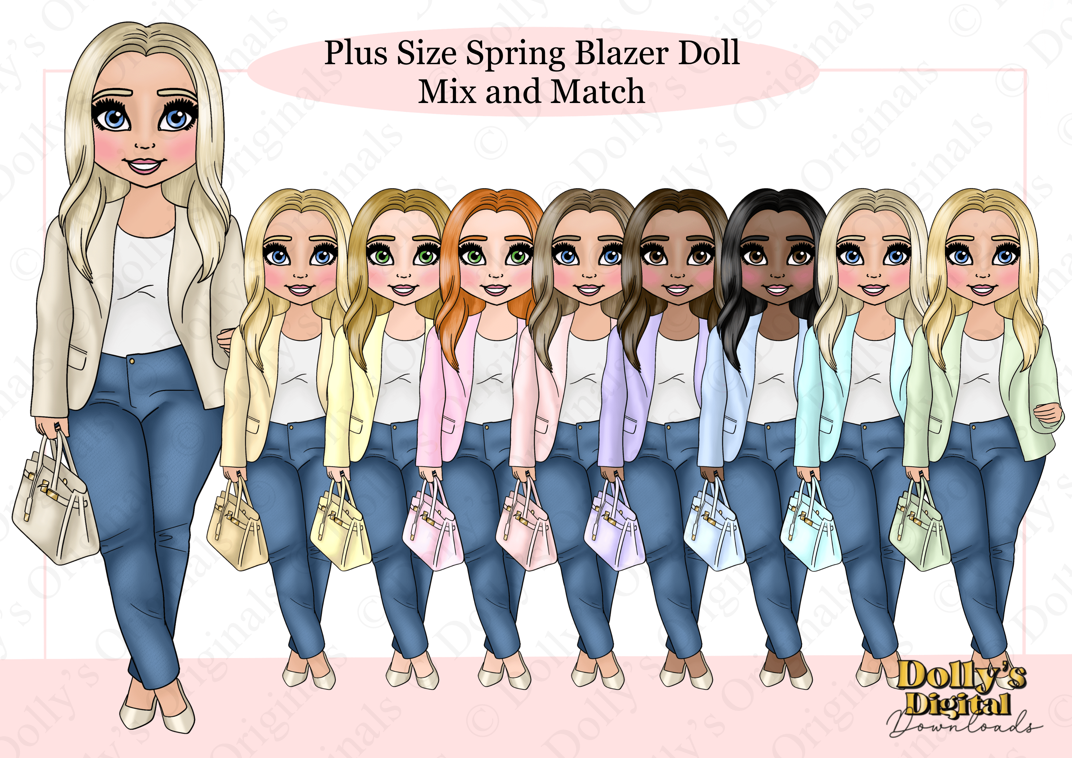 Plus Size Spring Blazer Doll Mix and Match - Payhip