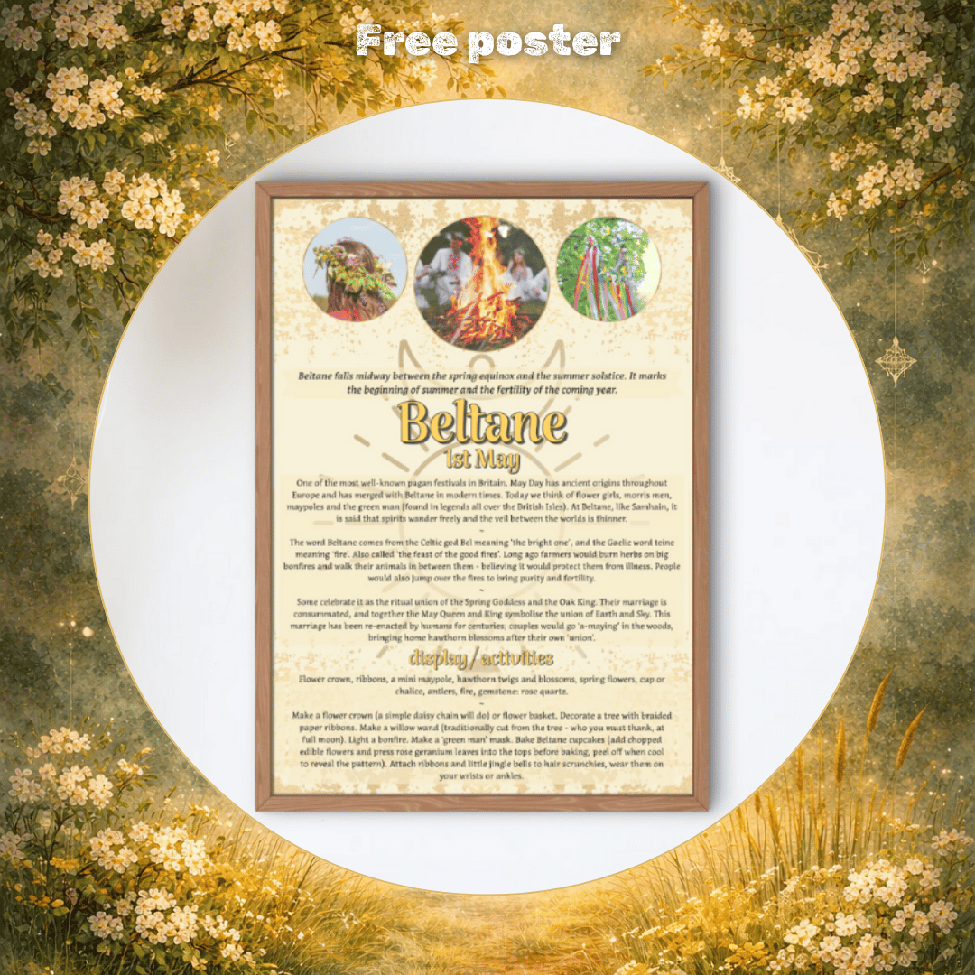 Beltane | May Day | free poster download | Dartmoor Kin