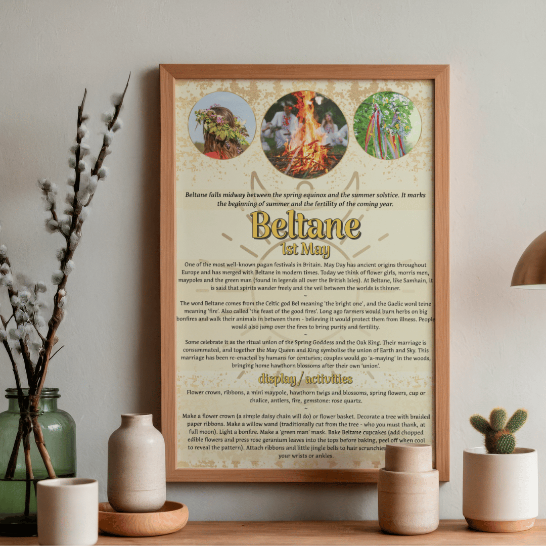 BELTANE festival poster | history & activities | May Day | free poster