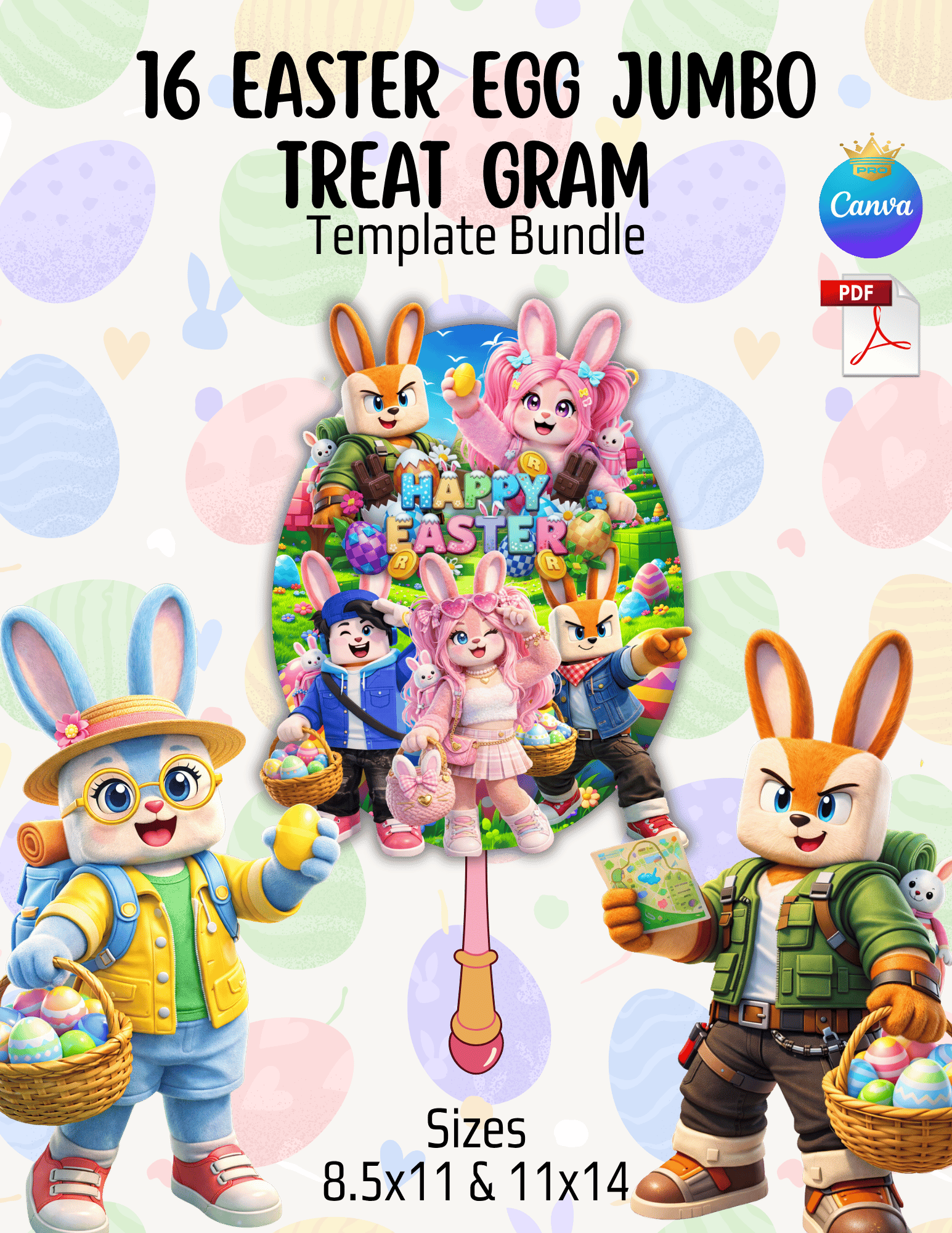 16 Easter Egg Treat Gram Cards - Payhip