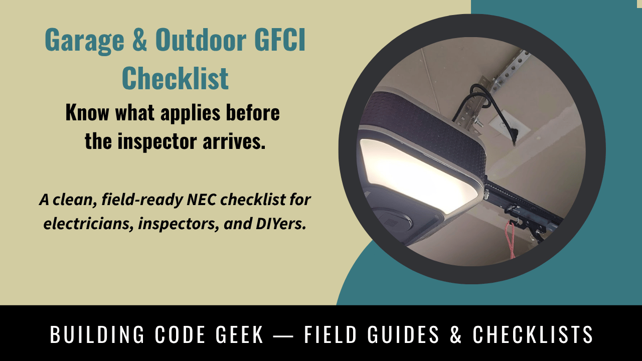 Garage & Outdoor GFCI Requirements Checklist (NEC 2020 & 2023 Field ...