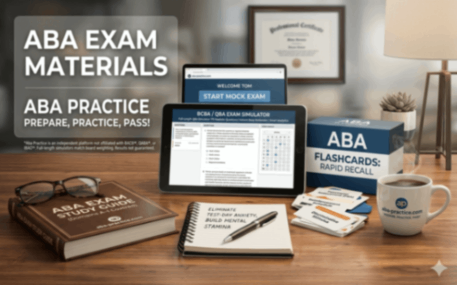 Comprehensive study materials and mock exams for QBA, BCBA, QASP-S, and ABAT board certifications.