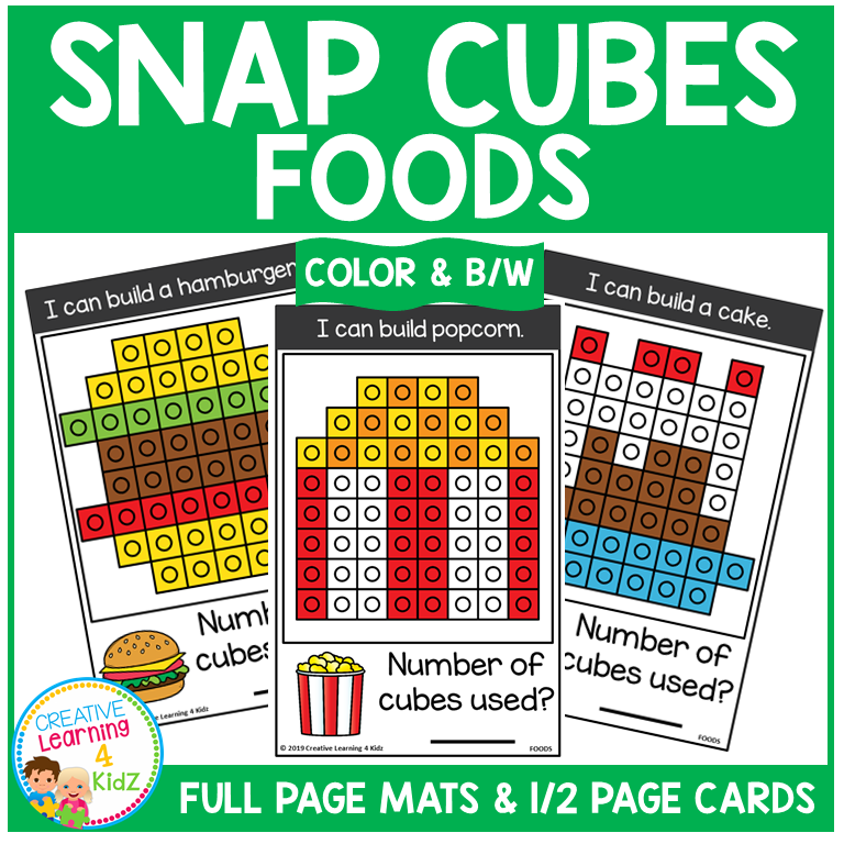 Food Counters Math Foods Snap Cube Build & Count Activity Math & Fine Motor Skills STEM