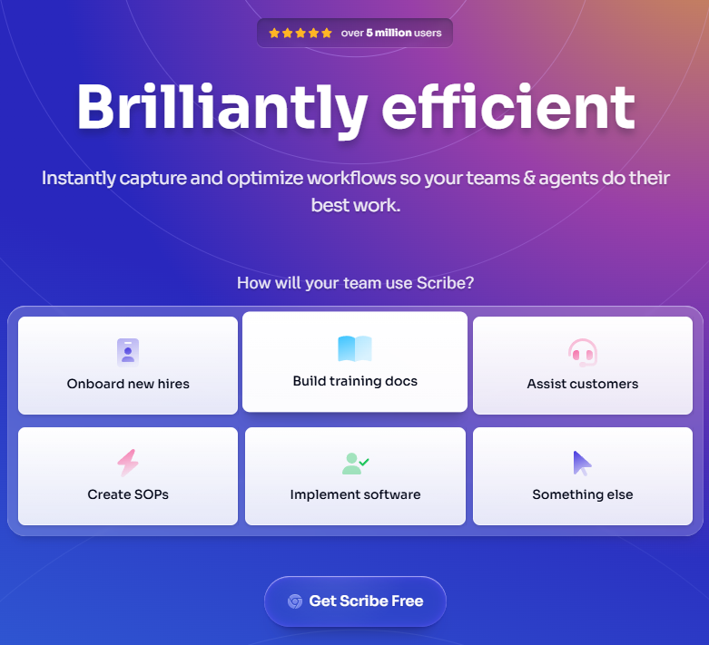 Scribe's marketing page