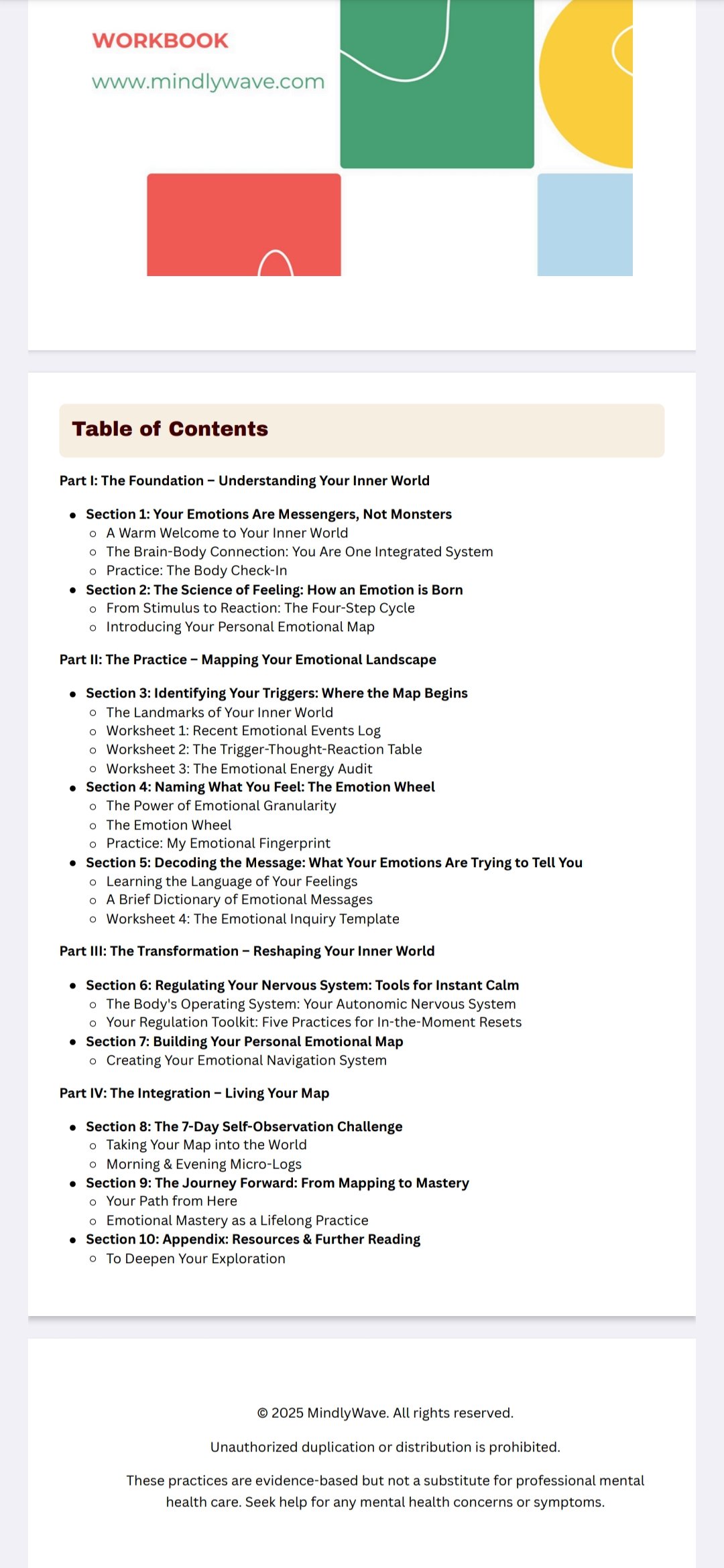 Emotions Mapping Workbook