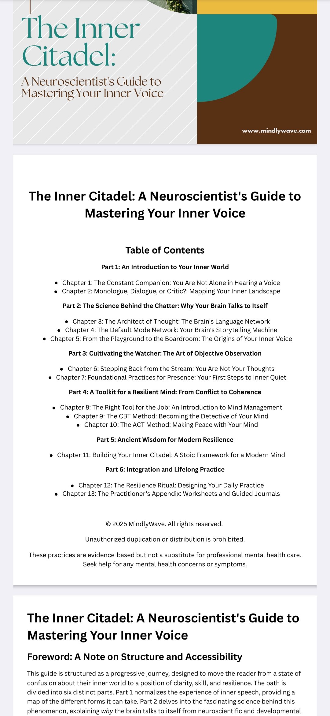 The Inner Citadel A Neuroscientists Guide to Mastering Your Inner Voice