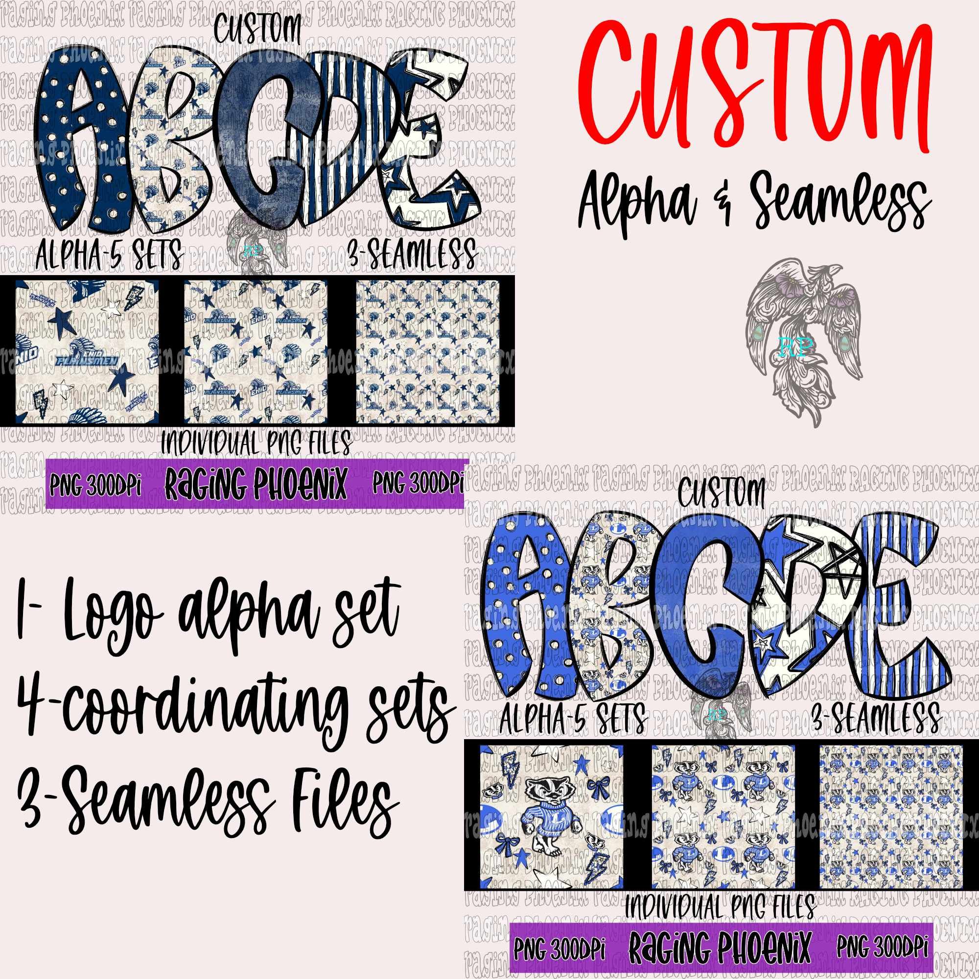 CUSTOM ALPHA (PNG & OTF & SEAMLESS-5-7 BUS DAY TAT (04/26) - Payhip