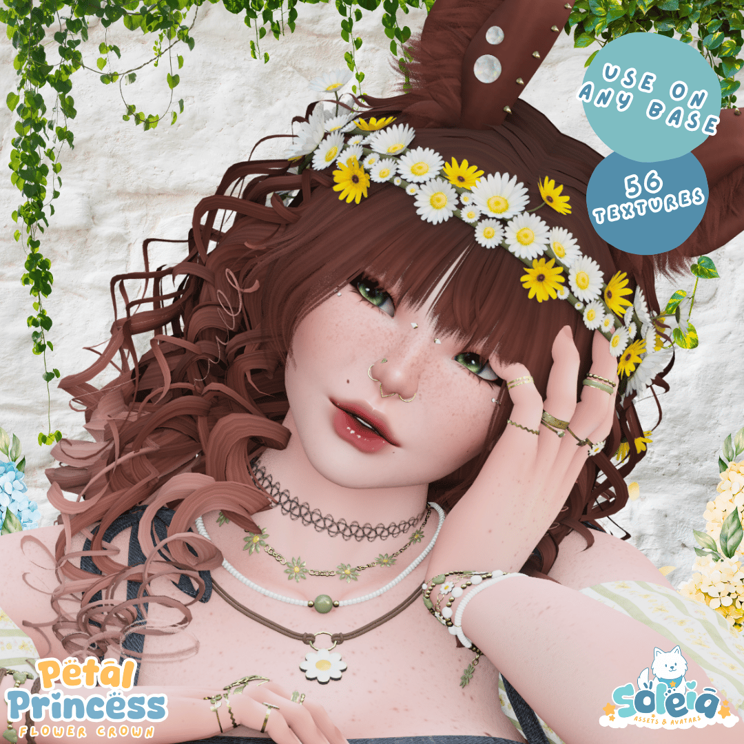 Petal Princess Flower Crown - Daisy/Sunflower & More! (50+ Textures) - Spring/Summer - Any Base/Unity Ready