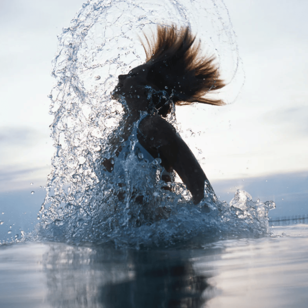 Submerged portrait in water