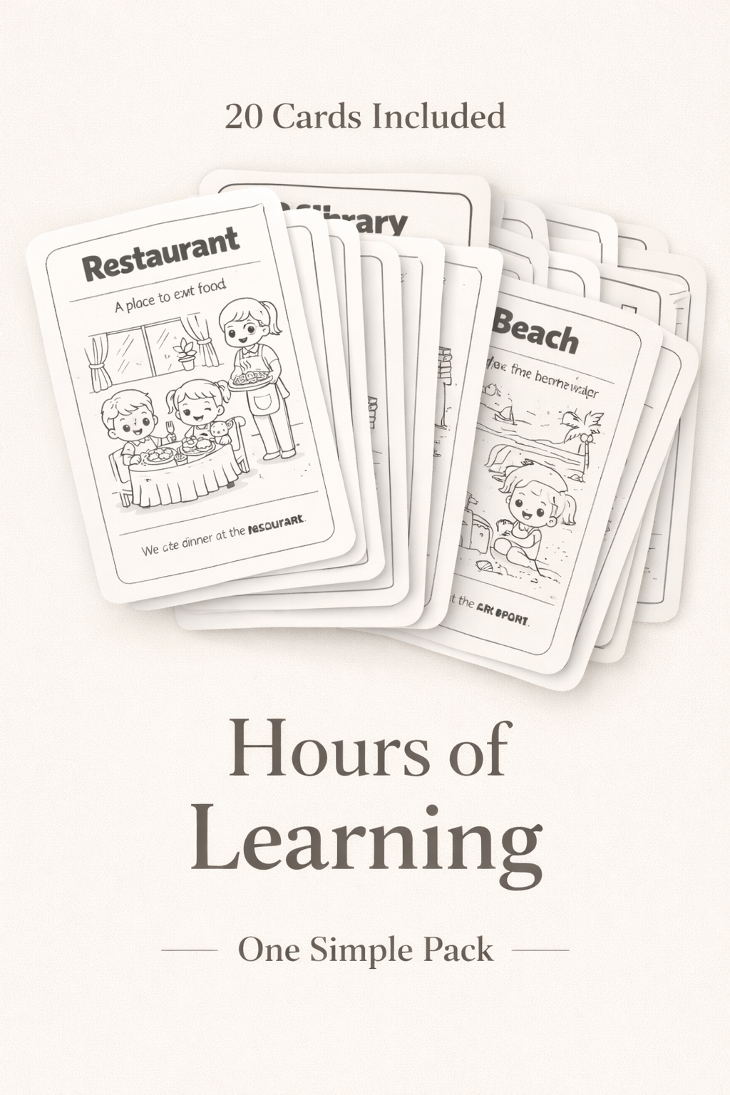 My First Places Pack – 20 Printable Flashcards for Kids (Ages 3–7) | Learn Everyday Places with Simple Sentences & Cute Illustrations