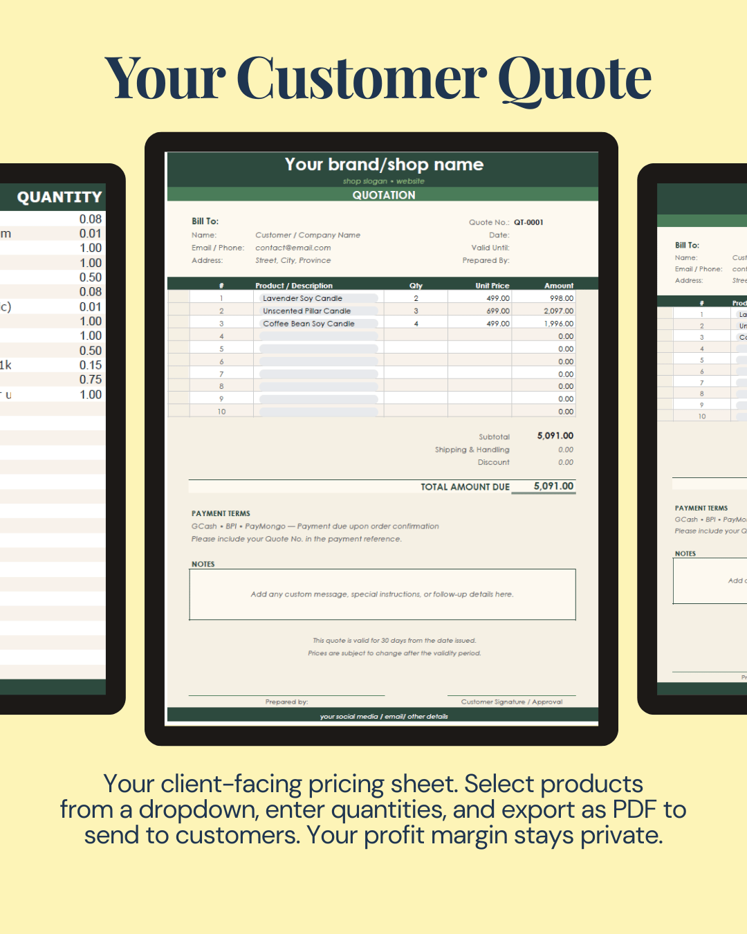 Makers Pricing Calculator Mockup