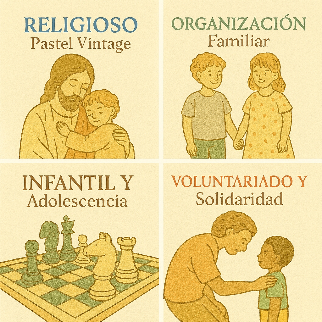 Recursos digitales, imprimibles, vintage, familias, decoración, fe