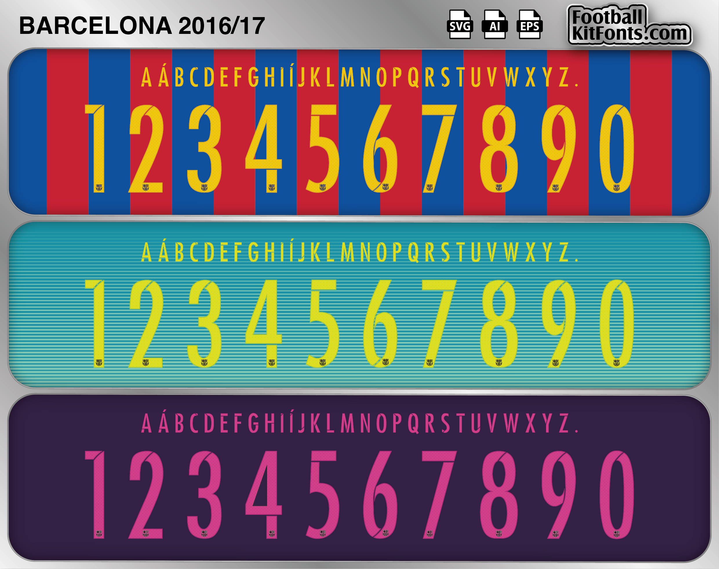FC Barcelona 2016-17 Vector Font
