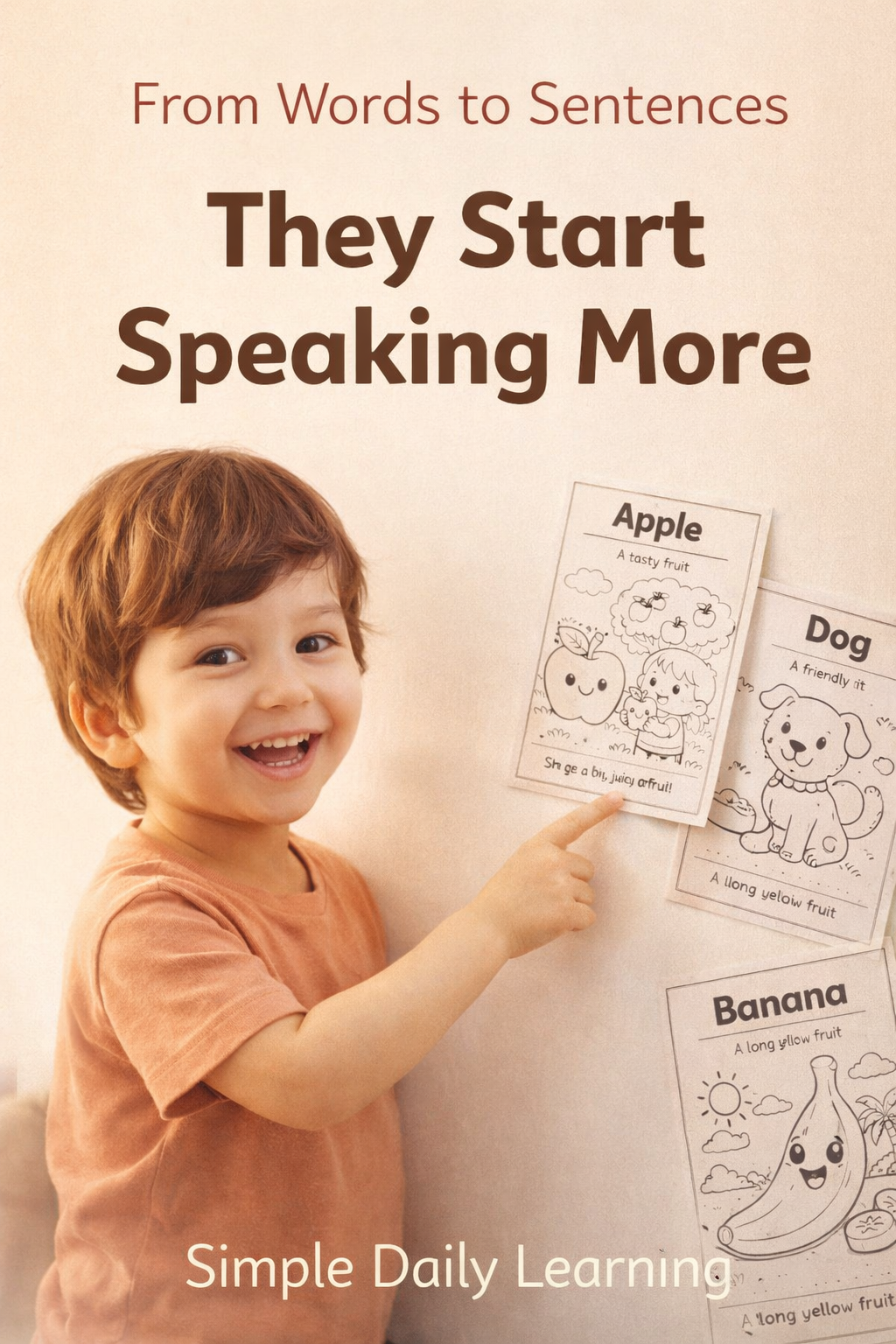 My First Words Random Pack – 20 Printable Flashcards for Kids (Ages 3–7) | Build Vocabulary with Simple Sentences & Cute Illustrations