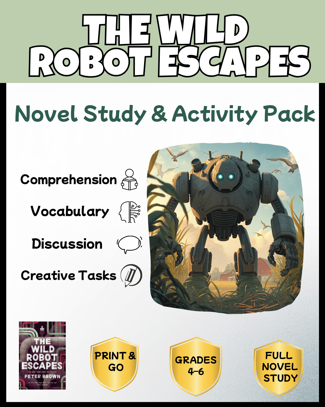 The Wild Robot Escapes Novel Study | Printable Worksheets PDF ...