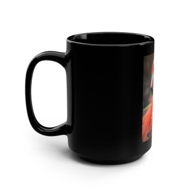 “Glossy black mug featuring stylish Miami cafecito design with boutique aesthetic.”