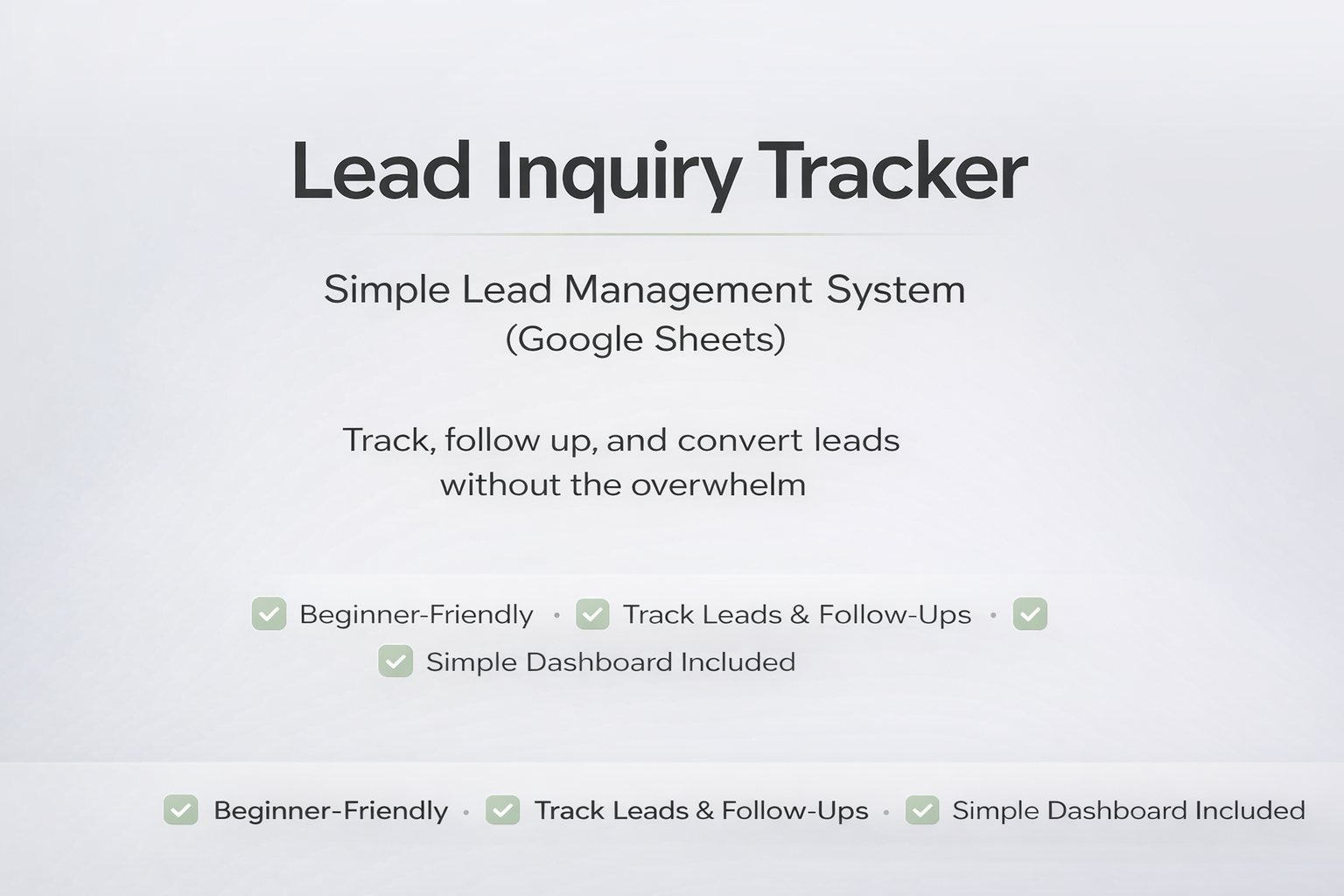 Lead Inquiry Tracker – Simple Lead Management & Follow-Up System ...