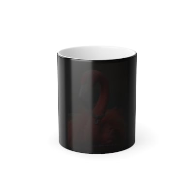 “Full‑wrap Miami cafecito artwork emerging on a heat‑activated color‑changing mug.”